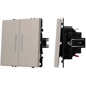 Выключатель проходной ARL NOBE 2 кл подсветка софт-тач кашемир SWT-MKP2-SFPL-L-CA (250V, 10A) (Arlight,) 059421(1)