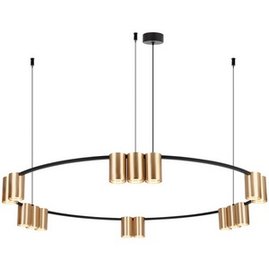 Подвесной светильник Denkirs Orbit DK4067-BK+SG 15xGU10 LED, до 15 Вт, черный + сатинированное золото