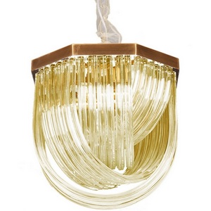 Подвесная люстра A001-400 L4 brass/amber DeLight Collection Murano Glass