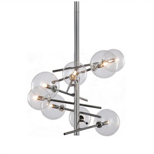 Потолочная люстра на штанге MX19009070-8A DeLight Collection Globe Mobile chrome в форме шара