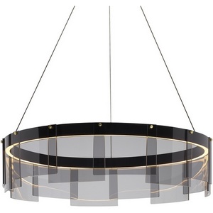 Подвесная люстра светодиодная Delight Collection Stratos D8825P/M black/smoky кольцо