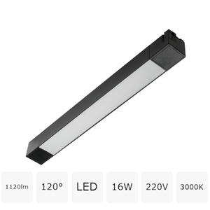 Трековый светодиодный светильник 220V однофазный MyFar Лайнс MT0110-16W3K-B