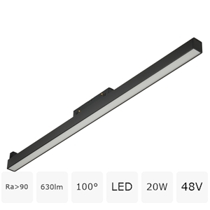 Трековый светодиодный светильник 48V магнитный MyFar Флоу MT0210-20W4K-B