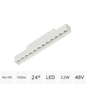 Трековый магнитный светодиодный светильник 12W 48V MyFar ФлоуПоинт MT0211-12W4K-W