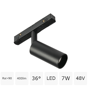 Трековый светодиодный светильник 48V магнитный MyFar Рэй MT0220-7W3K-B
