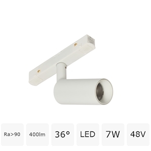 Трековый магнитный светодиодный светильник 7W 48V MyFar Рэй MT0220-7W3K-W