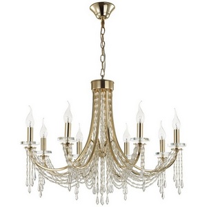 Подвесная люстра Odeon Light Capel 5063/8 золото/прозрачный/металл/хрусталь E14 8*40W подсвечник с подвесками