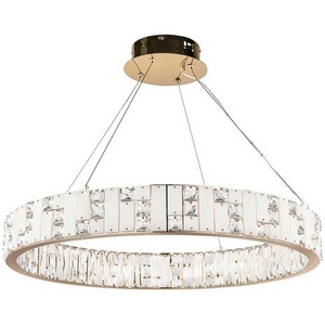 Подвесной светильник Odeon Light Crossa 5072/100L золото/прозрачный/белый/металл/хрусталь/алебастр LED 100W 3700K