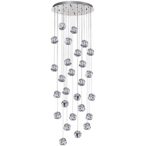 Потолочная каскадная люстра led накладная Odeon Light Jemstone 5084/120L хром/прозрачный/металл/акрил LED 120W 4000K 6000Лм