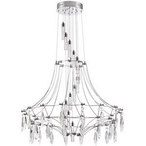 Подвесная люстра каскадная Odeon Light Flamenco 6699/51L хром/металл/хрусталь IP20 LED 51W с подвесками
