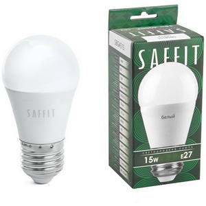 Лампа светодиодная Saffit SBG4515 55213 Шарик E27 15W 230V 4000K