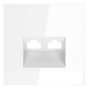 Накладка для розетки компьютерной двойной RJ45+RJ45 Voltum S70 VLS001401 (белый глянцевый)