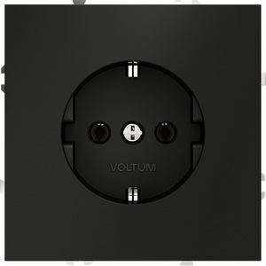 Розетка встраиваемая с заземлением (черный матовый) IP30 Voltum S70 VLS040108