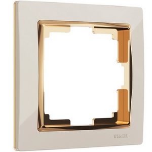 Рамка на 1 пост Snabb (слоновая кость/золото) Werkel W0011932 (a051656)
