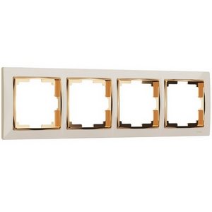 Рамка на 4 поста Snabb (слоновая кость/золото) Werkel W0041932 (a051658)