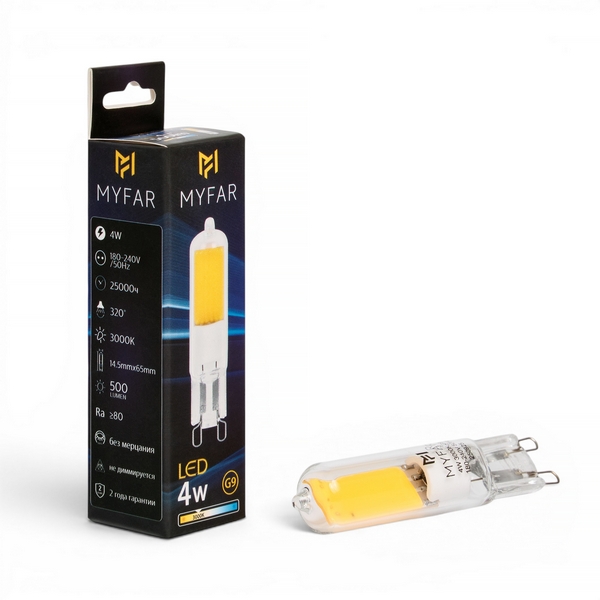 Лампочка светодиодная MyFar Базис G9 MB1101G9-4W3K  фото