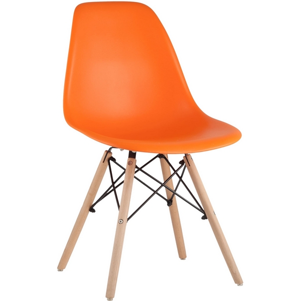 Стул  Eames DSW оранжевый  фото