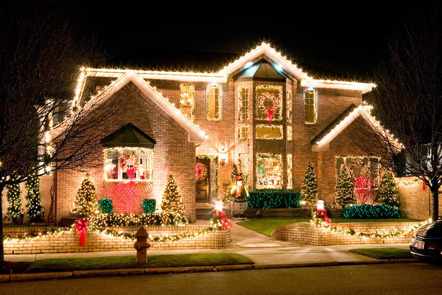 новогоднее освещение домов
